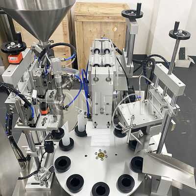 Machine de remplissage et d'étanchéité de tubes en plastique à ultrasons rotatifs semi-automatique