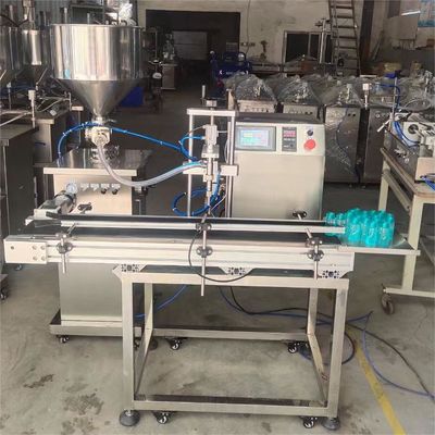 Machine de remplissage de bouteilles de shampooing semi-automatique verticale avec convoyeur